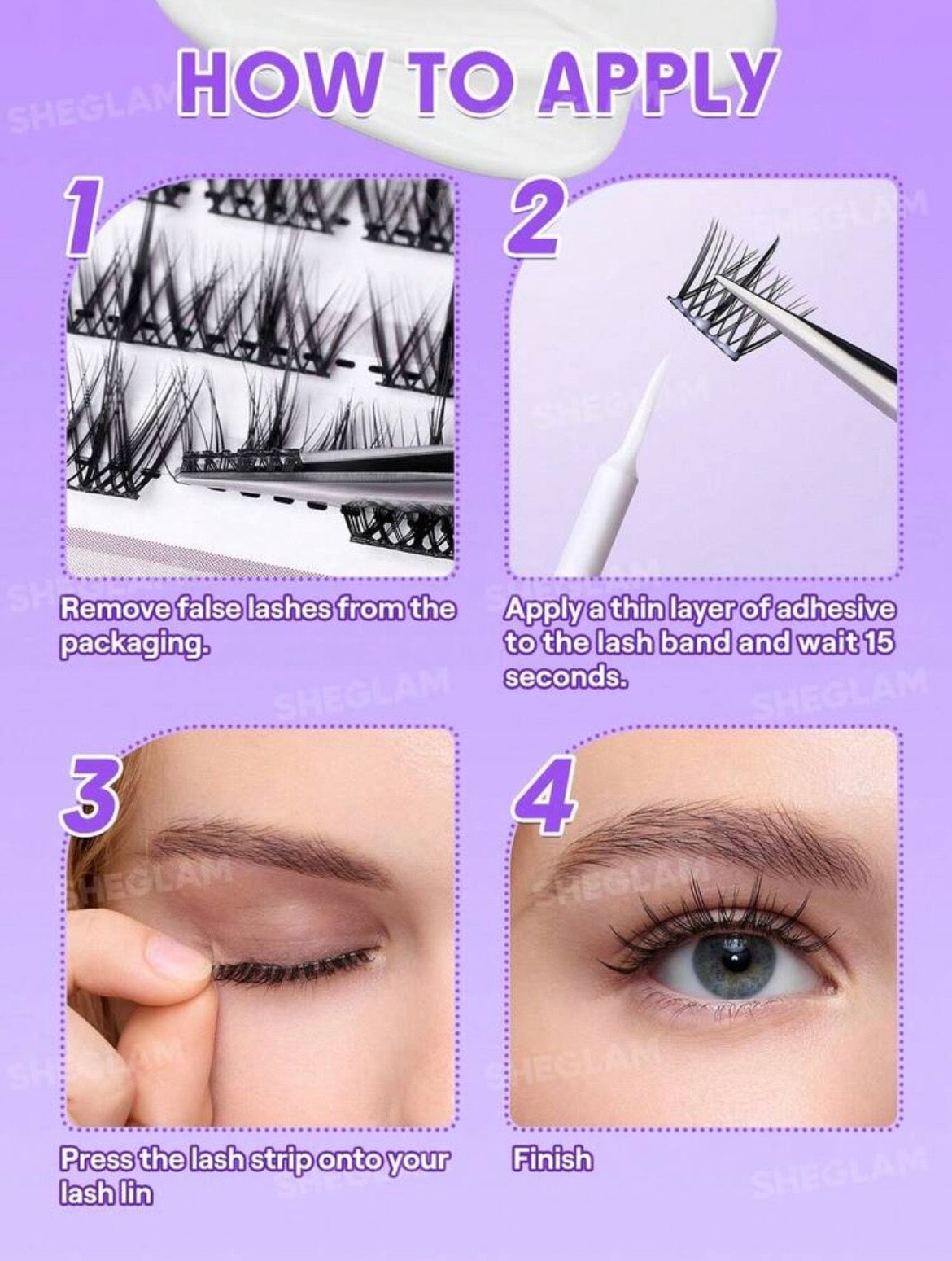 Pegamento Para Pestañas "Sheglam" tira pincel Candylashes