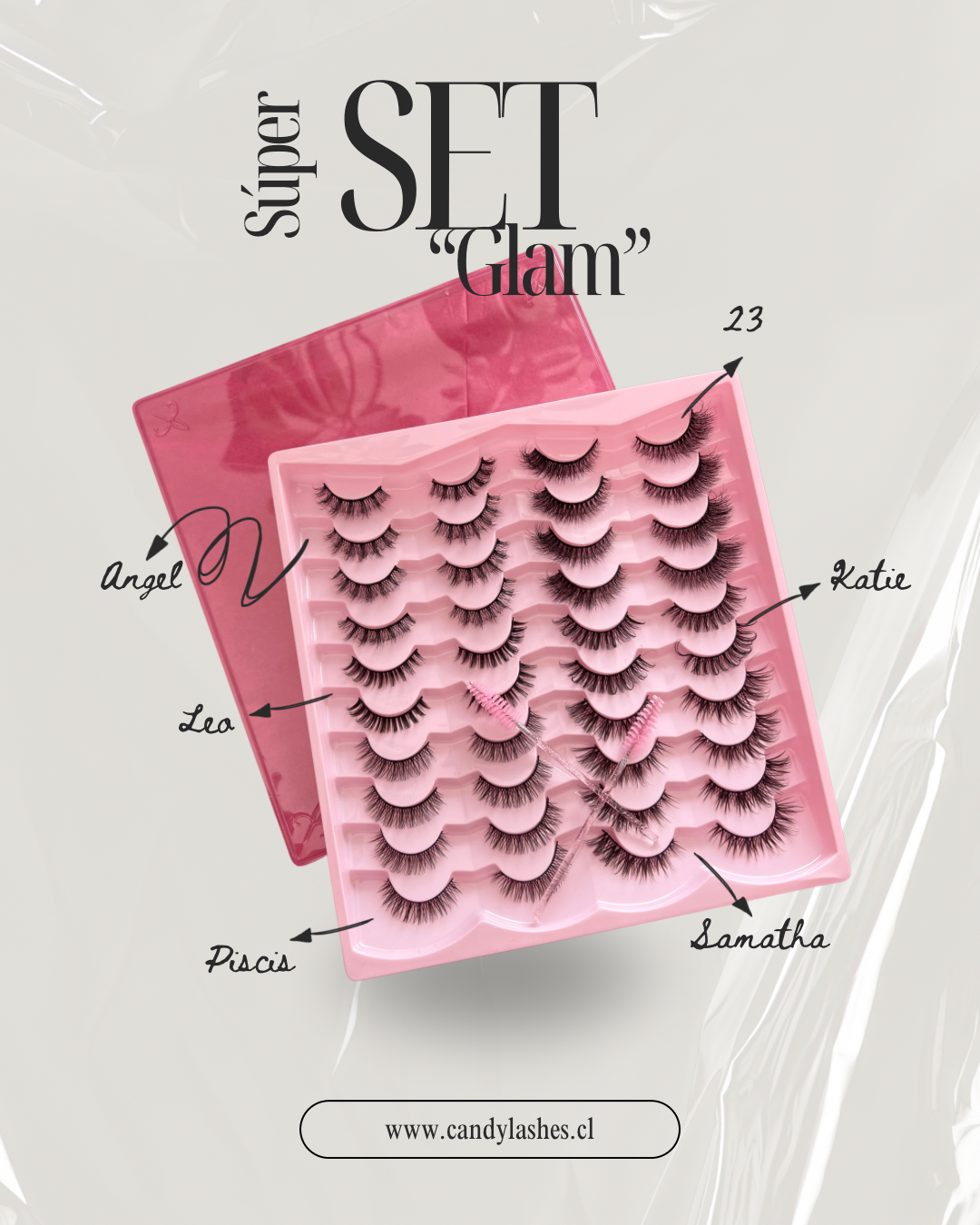 (SET 20) Pestañas postizas “Glam”