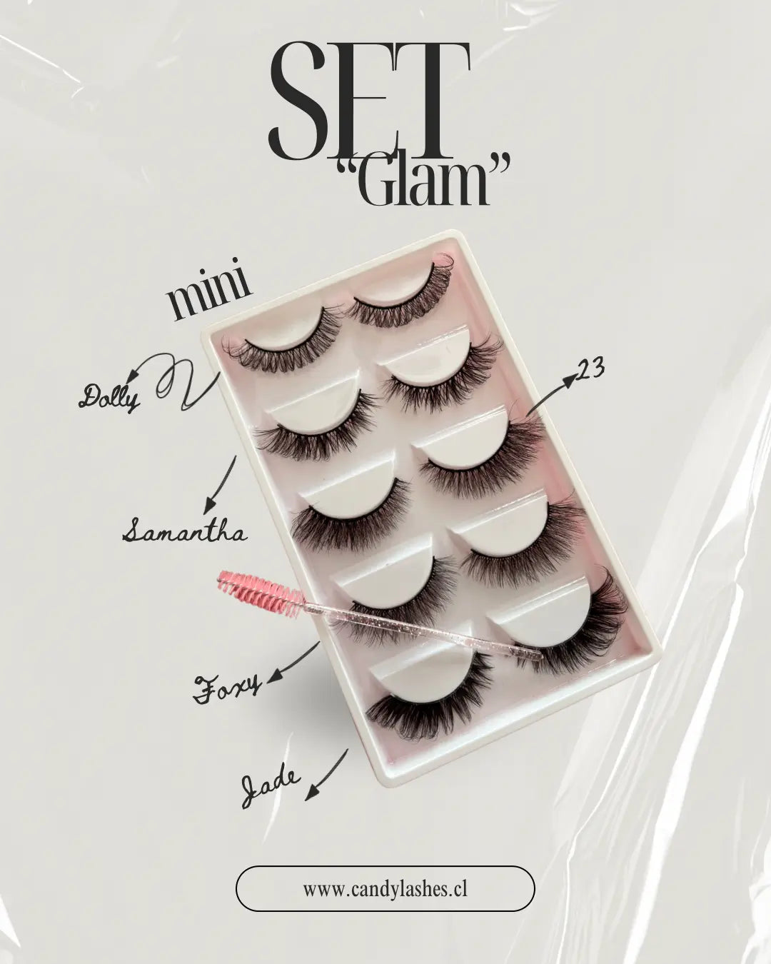 (MINI SET) Pestañas postizas “Glam” Candylashes