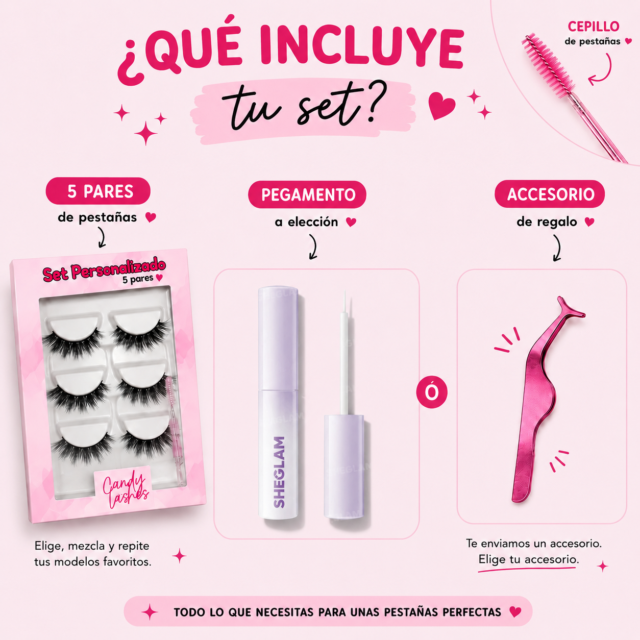 Set bb (5 pares + pegamento) Candylashes