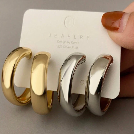 Set aros 2 pares (Oro y plata)