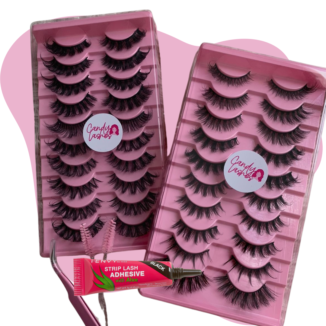 (SUPER PACK) Set 20 Pares Pestañas Postizas