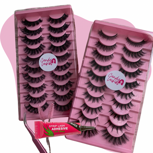 (SUPER PACK) Set 20 Pares Pestañas Postizas