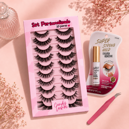 Set Deluxe (10 pares a tu gusto + pegamento) Candylashes