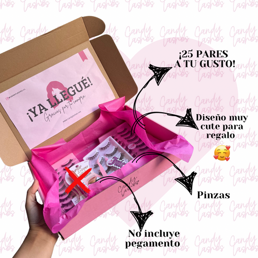 (25 PARES) Set Personalizado Pestañas Postizas